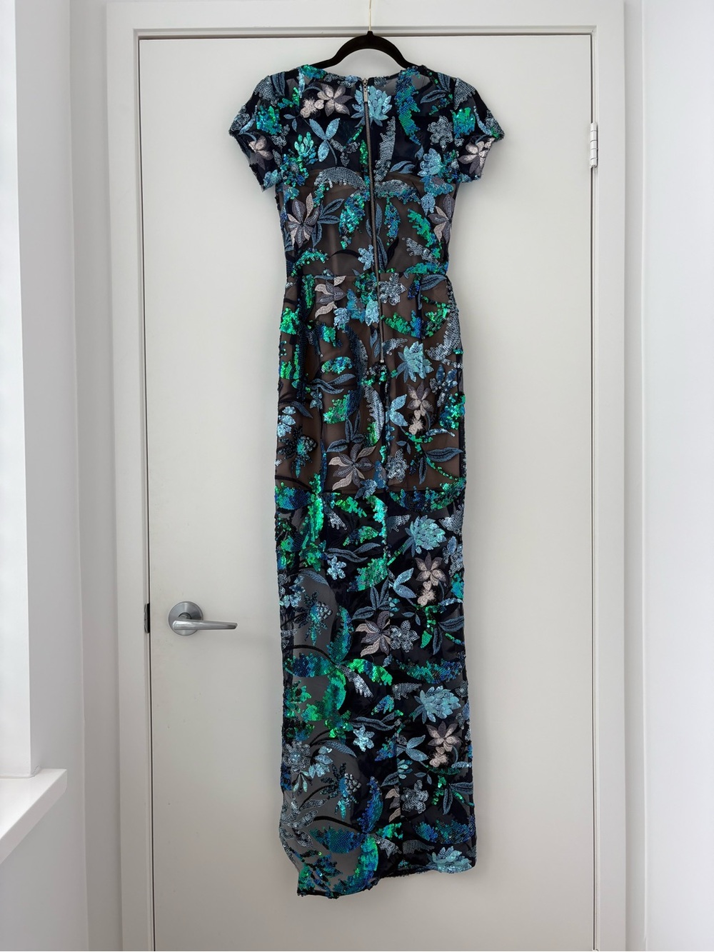 NWOT Bronx and Banco Zinna Navy Embroidered Gown XS - Picture 7 of 16